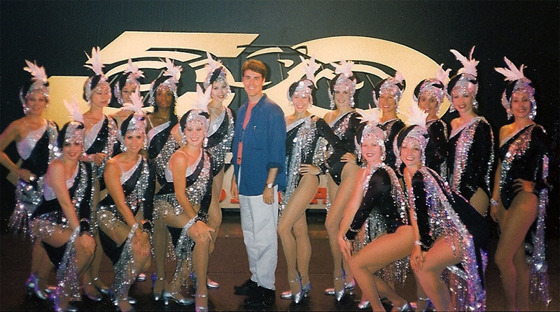 Posing with the Radio City Rockettes, Knowles choreographed the group’s 50th Anniversary performance